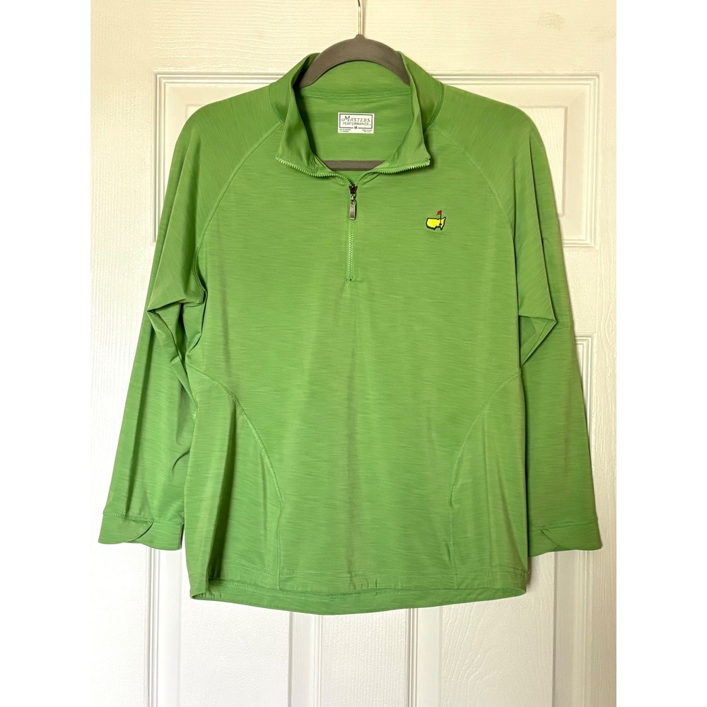 Masters Performance Womens Green Quarter Zip Golf Pullover Medium